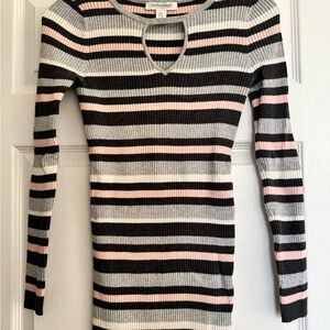 Motherhood Maternity Striped Ribbed Knit Sweater